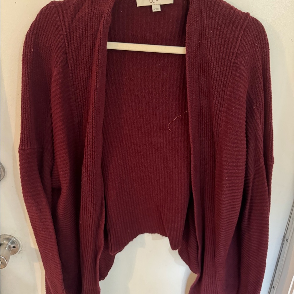 LOFT Women's Rich Burgundy Cardigan